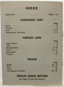 1967 Branham Automobile Reference Book - September Supplement
