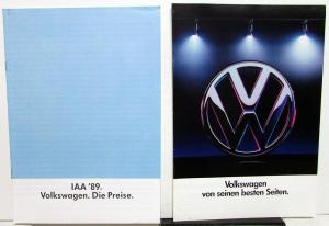1989 Volkswagen VW Full Line German Text Foreign Dealer Sales Portfolio Set
