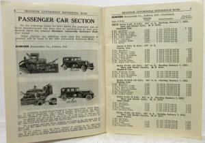 1933 Branham Automobile Reference Book - September Supplement Auburn Chevrolet