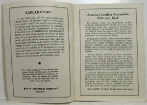 1933 Branham Automobile Reference Book - June Supplement