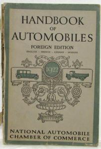 1922 Hand Book of American Automobiles - Foreign Edition Kissel Dodge Willys