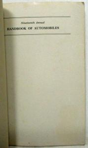 1922 Hand Book of American Automobiles - Foreign Edition Kissel Dodge Willys