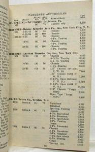1924 Branham Automobile List Price Book