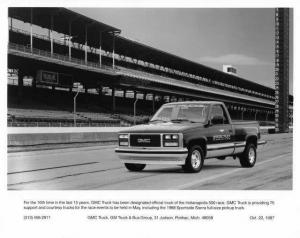 1988 GMC Sierra Sportside Pickup Indianapolis 500 Support Truck Press Photo 0304