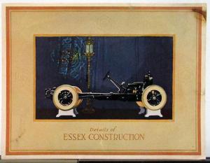 1925 Essex Motor Cars Construction Details Color Sales Brochure Folder ORIGINAL