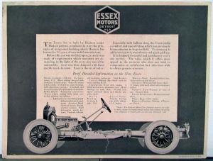 1925 Essex Motor Cars Construction Details Color Sales Brochure Folder ORIGINAL