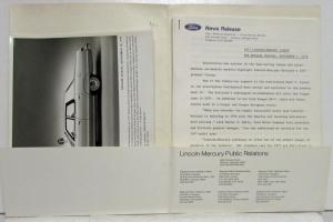 1977 Lincoln Mercury Press Kit - Mark V Cougar XR-7 Marquis Monarch Capri II