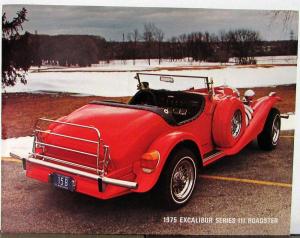 1975 Excalibur Series III Roadster SS Autos Photo Data Specs Sheet Original