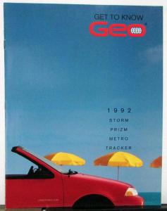 1992 GEO Storm Prizm Metro Tracker Color Sales Brochure Original