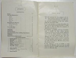 1926 ABC Motors 11-27 HP Light & 12-40 HP Super Sports Car Owners Manual