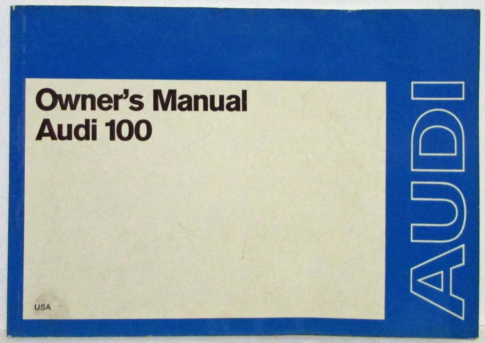 1973 Audi 100 Owners Manual