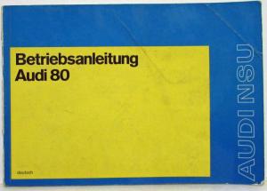 1973 Audi 80 Betriebsanleitung - German Text