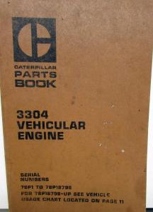 1976 Caterpillar 3304 Engine Parts Book D4D Tractor 941B Traxcavator WheelLoader