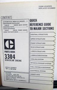 1976 Caterpillar 3304 Engine Parts Book D4D Tractor 941B Traxcavator WheelLoader