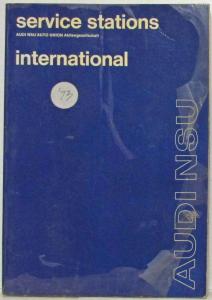 1973 Audi NSU International Service Stations Booklet