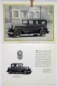 1928 Graham Paige 614 Adv Form PREVIEW 5 Pass Sedan 4 Pass Coupe Sales Folder