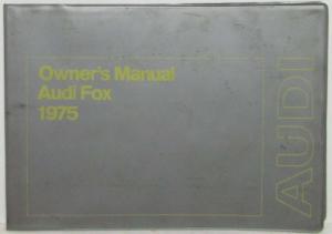 1975 Audi Fox Owners Manual with Inserts