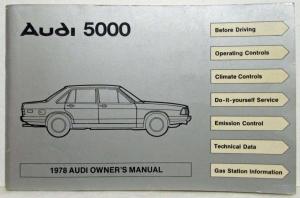 1978 Audi 5000 Owners Manual
