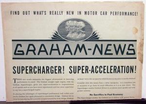 1934 Graham NEWS Supercharger 8 Standard 6 Special Custom 8 Sales Brochure Orig