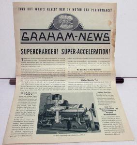 1934 Graham NEWS Supercharger 8 Standard 6 Special Custom 8 Sales Brochure Orig