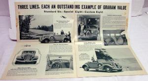 1934 Graham NEWS Supercharger 8 Standard 6 Special Custom 8 Sales Brochure Orig