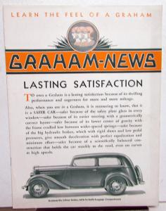 1935 Graham NEWS Six Eight Supercharged Sales Brochure Original