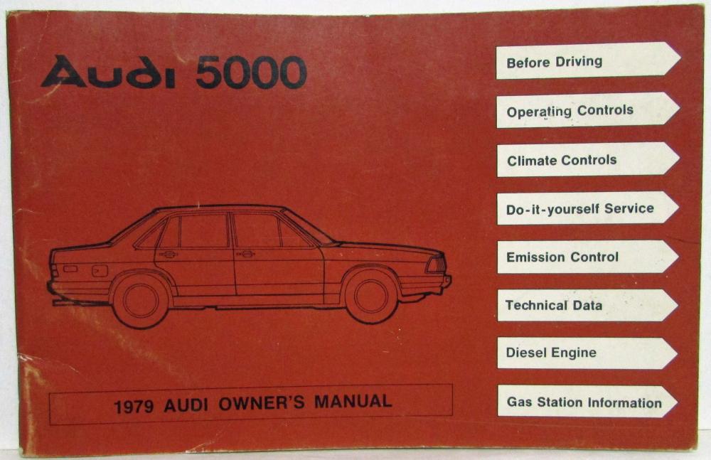 1979 Audi 5000 Owners Manual