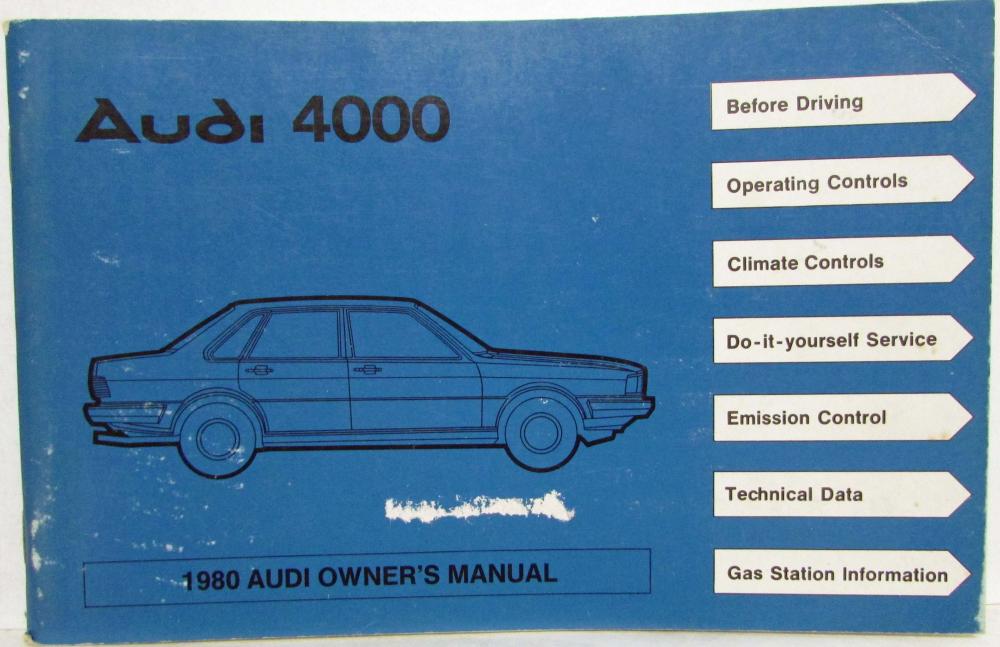 1980 Audi 4000 Owners Manual