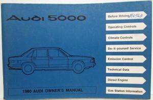 1980 Audi 5000 Owners Manual