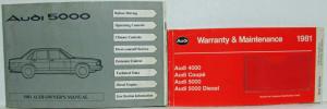 1981 Audi 5000 Owners Manual with Warranty & Maintenance Booklet