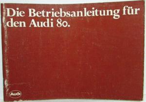 1982 Audi 80 Betriebsanleitung - German Text