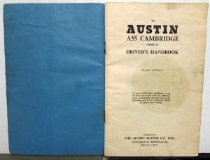 1959 Austin A55 Cambridge Mark II Drivers Handbook Owners Manual - 4th Edition