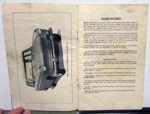 1959 Austin A55 Cambridge Mark II Drivers Handbook Owners Manual - 4th Edition