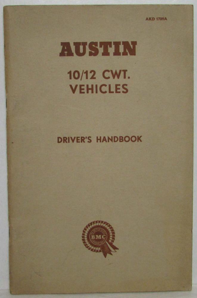 1960 Austin 10/12 CWT Vehicles Drivers Handbook Owners Manual