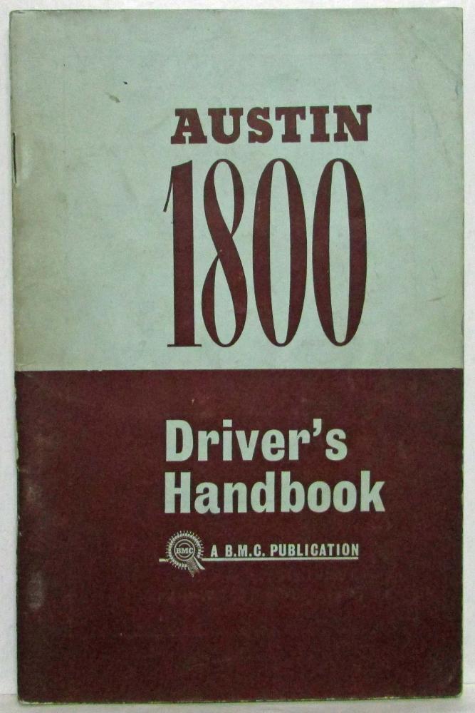 1960 Austin 1800 Drivers Handbook Owners Manual