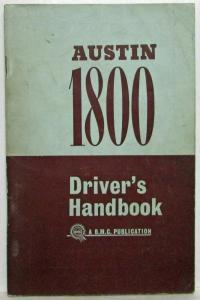 1960 Austin 1800 Drivers Handbook Owners Manual