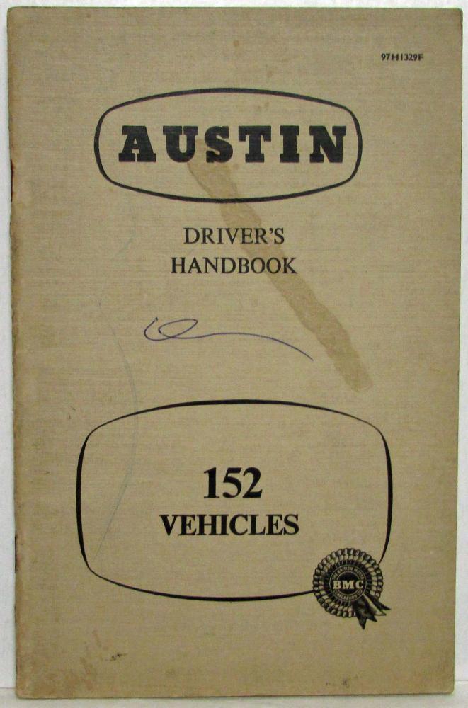 1960 Austin 152 Vehicles Drivers Handbook Owners Manual