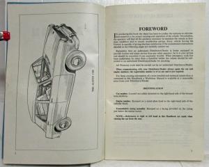 1963 Austin 1100 Drivers Handbook Owners Manual