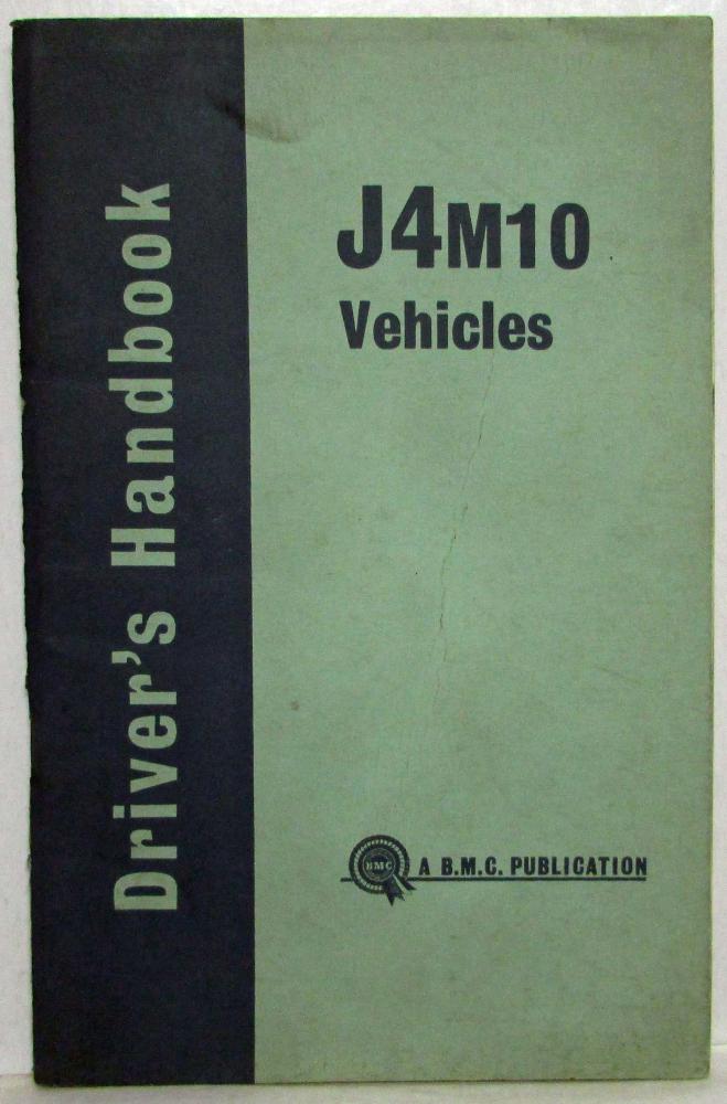 1964 BMC J4M10 Drivers Handbook Owners Manual