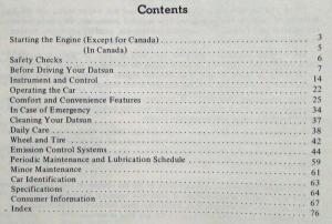 1974 Datsun Model 710 Series Owners Manual
