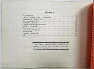1976 Datsun Model 710 Series Owners Manual
