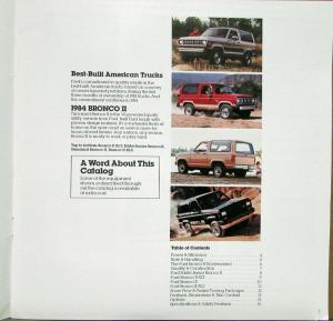 1984 Ford Bronco II XLS Truck Color Sales Brochure Original Oversized