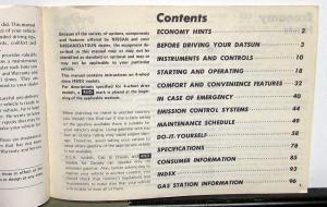 1980 Datsun Pickup Model 720 Series Owners Manual