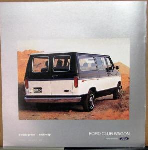 1984 Ford Club Wagon XL XLT Van Truck Color Sales Brochure Original Oversized