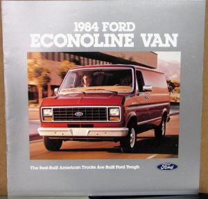 1984 Ford Econoline XL Van Color Sales Brochure Original Oversized