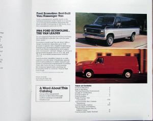 1984 Ford Econoline XL Van Color Sales Brochure Original Oversized