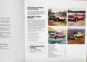 1984 Ford F Series Pickup Truck Super Crew Chassis Cab Sales Brochure Oversized