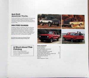 1984 Ford Ranger Pickup Truck Chassis Cab Sales Brochure Oversized Original