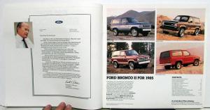 1985 Ford Bronco II XLT XLS Eddie Bauer Truck Sales Brochure Oversized Original