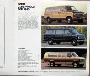 1985 Ford Club Wagon XLT XL Van Color Sales Brochure Oversized Original